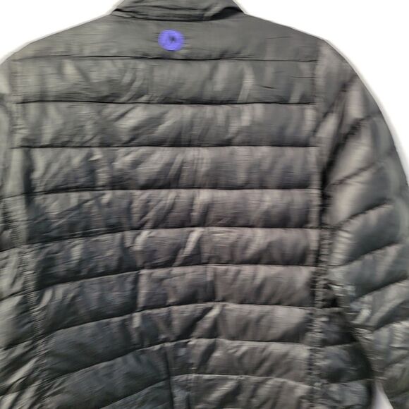 Marmot Black Purple Lined Puffer 100% Duck Down Insulated Jacket M - FLAWED - Picture 2 of 7